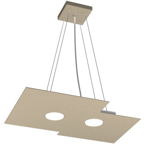 Sospensione Moderna Rettangolare Plate Metallo Sabbia 2 Luci Gx53