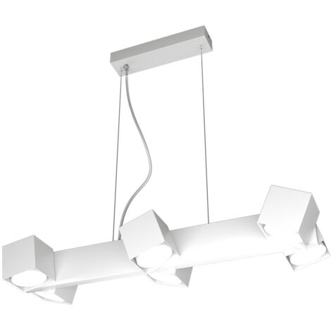 Sospensione Moderna Rotation Metallo Bianco 6 Luci Gx53