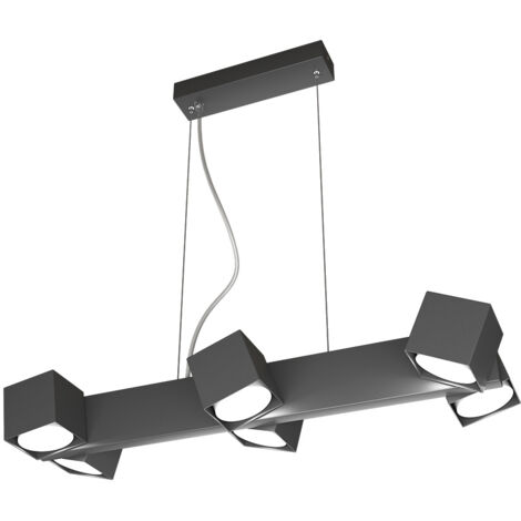 Sospensione Moderna Rotation Metallo Grigio Antracite 6 Luci Gx53