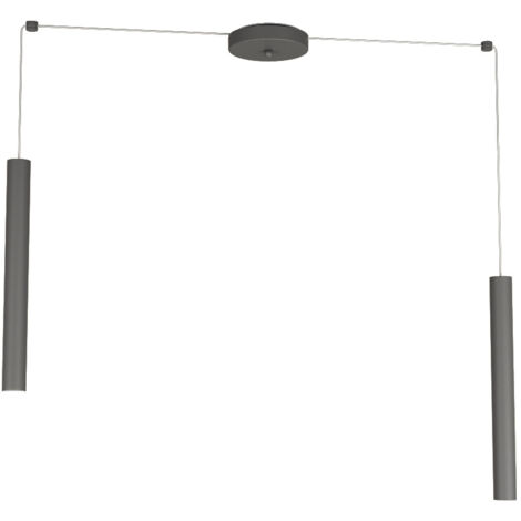 Sospensione Moderna Round Tube Metallo Antracite 2 Luci Gu10