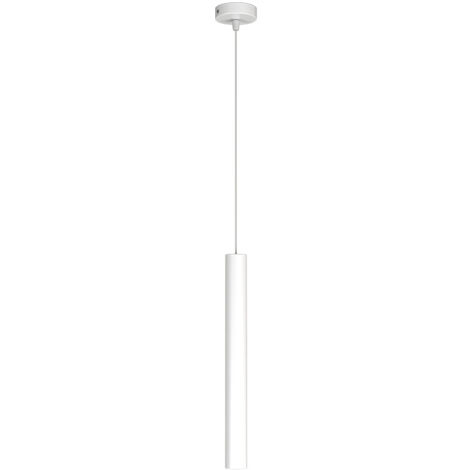 Sospensione Moderna Round Tube Metallo Bianco 1 Luce Gu10