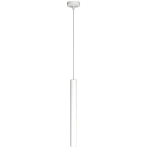 Sospensione Moderna Round Tube Metallo Bianco 1 Luce Gu10