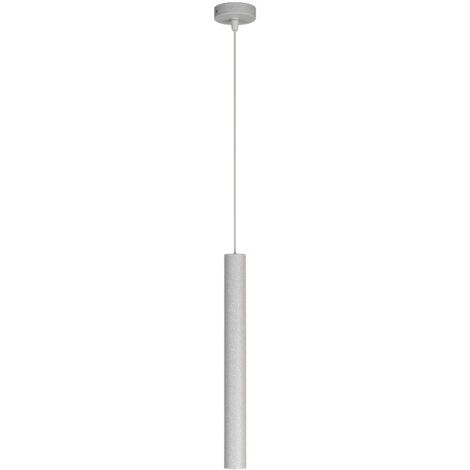 Sospensione Moderna Round Tube Metallo Grigio 1 Luce Gu10
