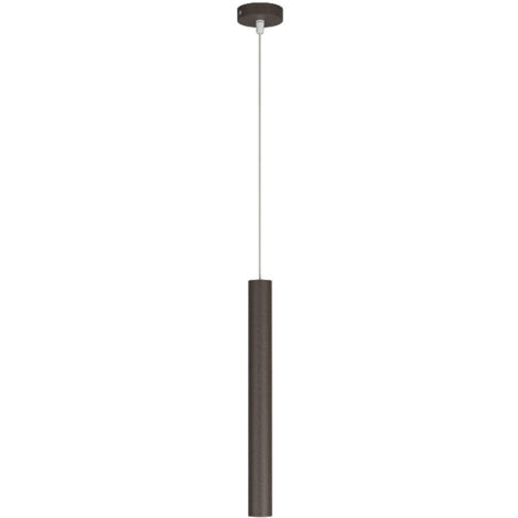 Sospensione Moderna Round Tube Metallo Marrone 1 Luce Gu10