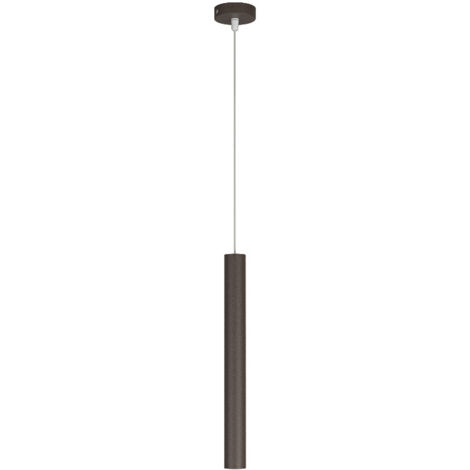 Sospensione Moderna Round Tube Metallo Marrone 1 Luce Gu10