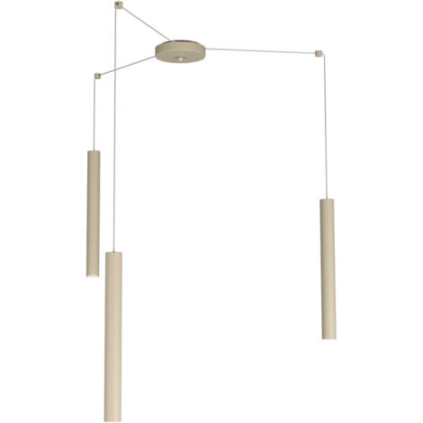 Sospensione Moderna Round Tube Metallo Sabbia 3 Luci Gu10