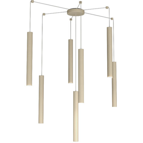 Sospensione Moderna Round Tube Metallo Sabbia 7 Luci Gu10