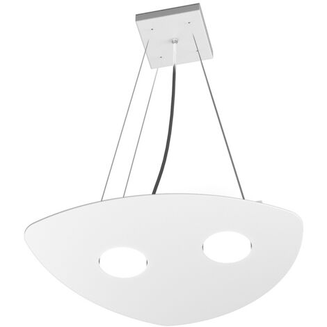 Sospensione Moderna Shape Metallo Bianco 2 Luci Gx53