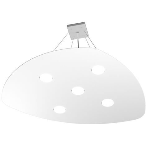 Sospensione Moderna Shape Metallo Bianco 5 Luci Gx53