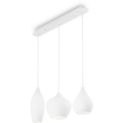 Sospensione Moderna Soft Metallo Bianco 3 Luci E14
