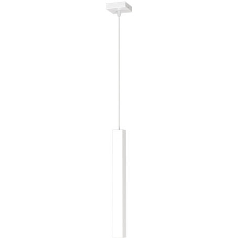Sospensione Moderna Square Tube Metallo Bianco 1 Luce Gu10
