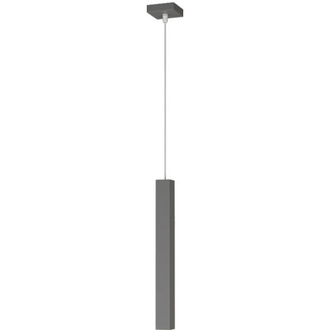 Sospensione Moderna Square Tube Metallo Grigio Antracite 1 Luce Gu10