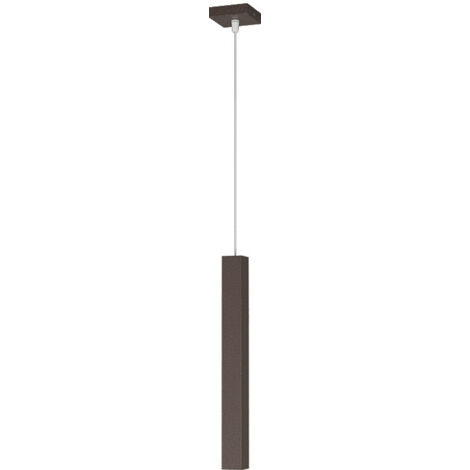 Sospensione Moderna Square Tube Metallo Marrone 1 Luce Gu10