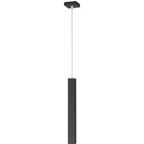 Sospensione Moderna Square Tube Metallo Nero 1 Luce Gu10