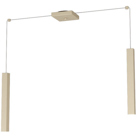 Sospensione Moderna Square Tube Metallo Sabbia 2 Luci Gu10