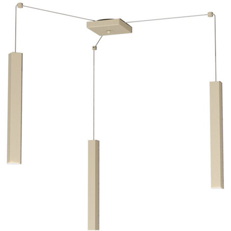 Sospensione Moderna Square Tube Metallo Sabbia 3 Luci Gu10