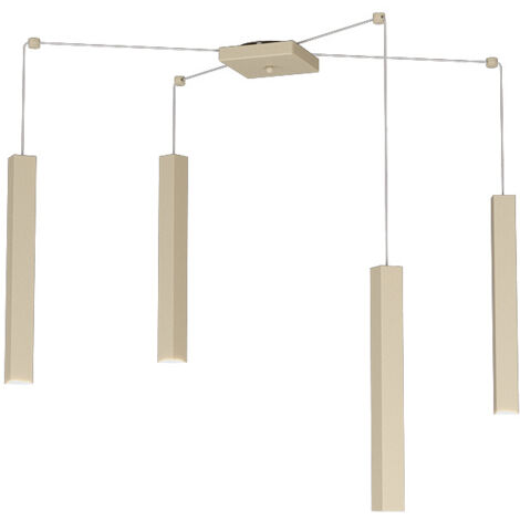 Sospensione Moderna Square Tube Metallo Sabbia 4 Luci Gu10