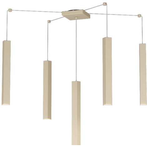 Sospensione Moderna Square Tube Metallo Sabbia 5 Luci Gu10
