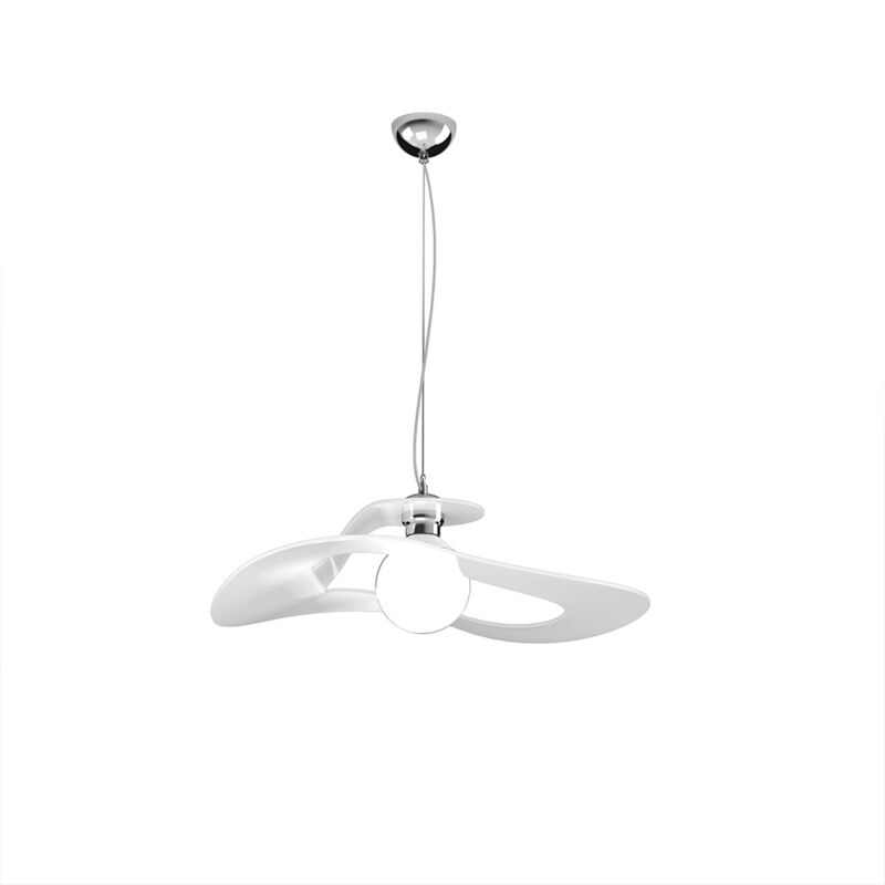 Sospensione Moderna Surf Metallo Bianco Vetro