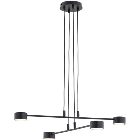 Sospensione Moderna Tefnut 4 Luci In Acciaio Nero