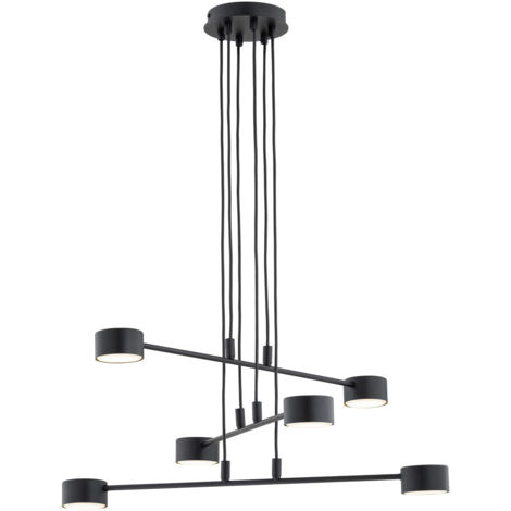 Sospensione Moderna Tefnut 6 Luci In Acciaio Nero