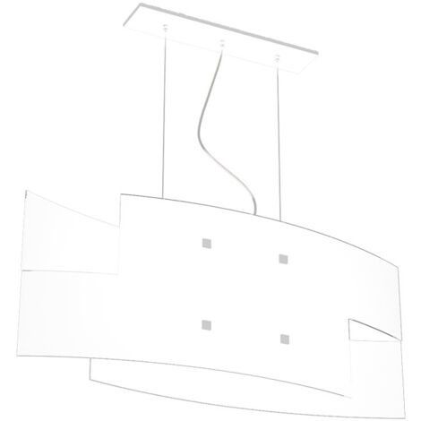 Sospensione Moderna Tetris Metallo Bianco Vetro 2 Luci E27