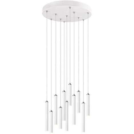 Sospensione Moderna Tubular 11 Tubi Led Bianco Ø40 cm Trio Lighting