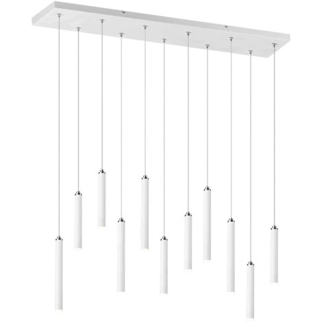 Sospensione Moderna Tubular 11 Tubi Led Bianco L115 cm Trio Lighting