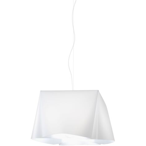 Sospensione Moderna Wanda Polilux ® Bianco E Metallo Cromo 1 Luce E27