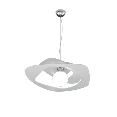 Sospensione Moderna Warped Metallo Bianco 1 Luce E27 D.50Cm