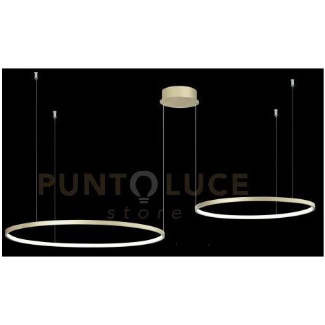 SOSPENSIONE MULTIPLA 2 LED SOEL ORO 3000K MAX 3960LM 66W DIMMERABILE D.60-80CM