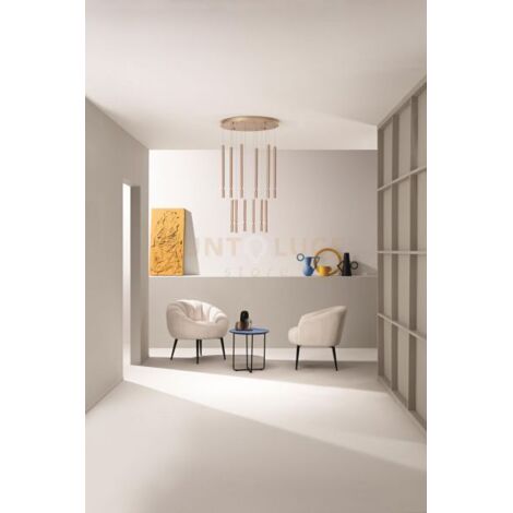 SOSPENSIONE MULTIPLA TUBIC 12  ORO LED 3000K 5760LM 84W DIMMERABILE