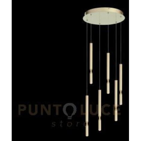 SOSPENSIONE MULTIPLA TUBIC 6 ORO LED 3000K 2900LM 42W DIMMERABILE
