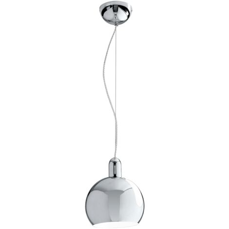"Sospensione NARCISO in metallo cromo specchiato con sfera orientabile 20 cm."