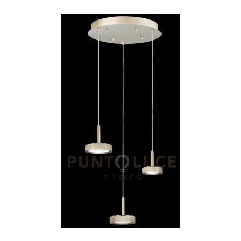 SOSPENSIONE NINA 3 LUCI ORO 3000K 1440LM 24W D.35CM VETRI ACQUISTABILI SEPARATAMENTE