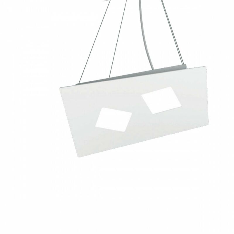 Image of Lampadario moderno top light note 1140 s2 gx53 led metallo sospensione, finitura metallo bianco - Bianco