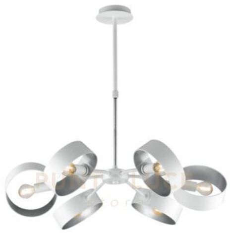 SOSPENSIONE OLYMPIC BIANCO/SILVER 6XE14 67X16CM