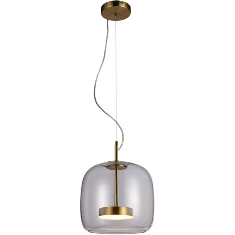 Sospensione oro Caste Italux vetro fumé Ø26 LED 10W