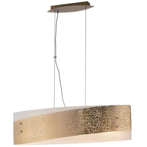 "Sospensione PARIS in vetro con decoro in foglia oro 75 cm."