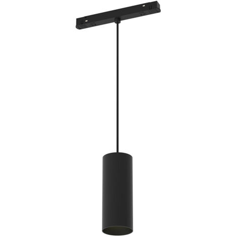 Sospensione Per Binario Moderno Focus Led Alluminio Nero 1 Luce 12W Dimmerabile