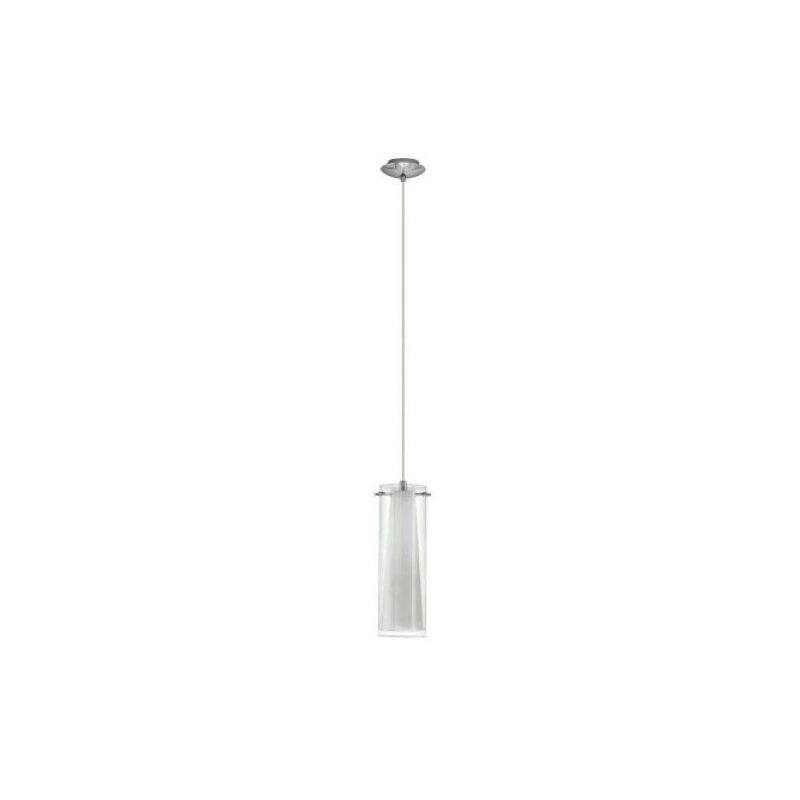 Image of Pinto lampada a sospensione in metallo cromato con diffusore in vetro bianco E27 1X40W 89832 - Eglo
