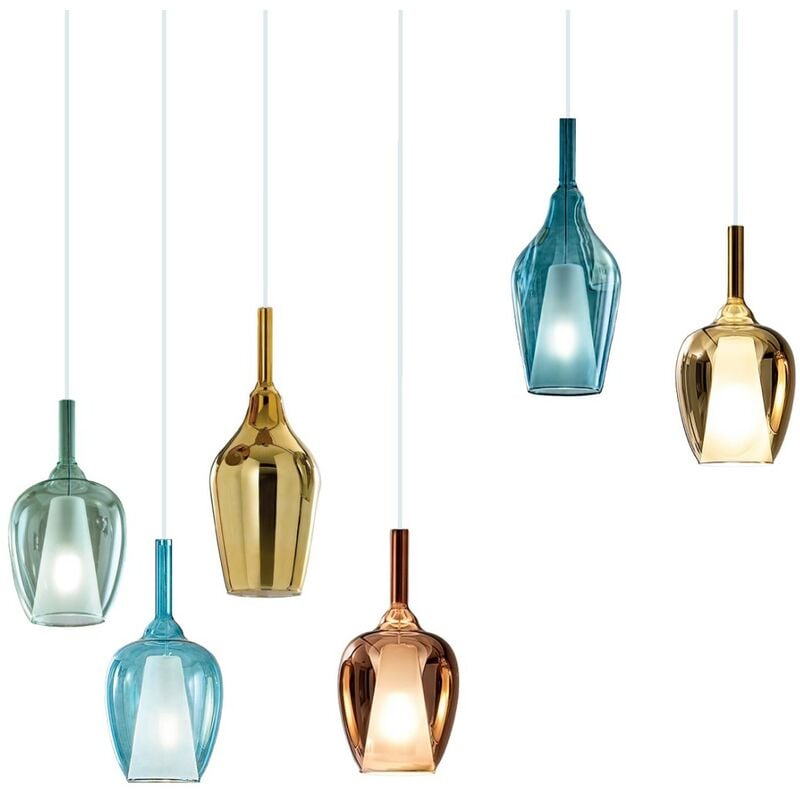 Gea Luce - Suspension toile d'araignée en verre ofelia s plafonnier multi-lumières led e27