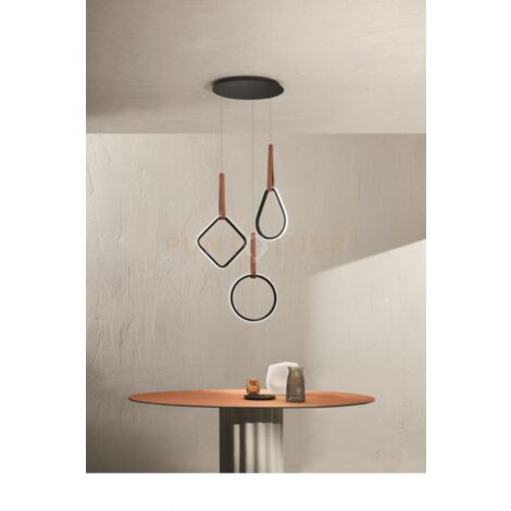 SOSPENSIONE REGOLI MIX LED 3000K 1800LM 36W DIMMERABILE 3 PUNTI LUCE