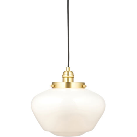 Sospensione retro ottone vetro opale E27 CAMBERLEY Endon