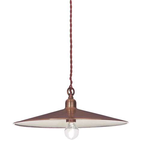 Sospensione Rustica-Country Cantina Metallo Rame 1 Luce E27
