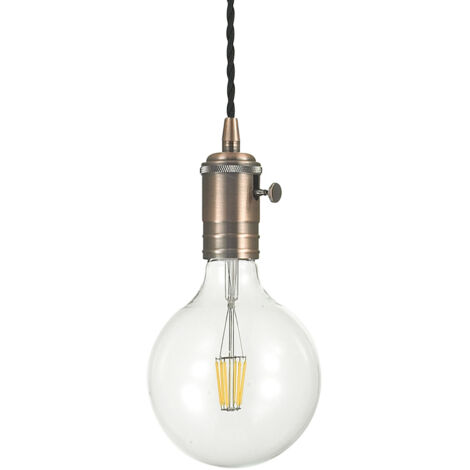 Sospensione Rustica-Country Doc Metallo Rame 1 Luce E27