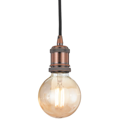 Sospensione Rustica-Country Frida Metallo Rame 1 Luce E27