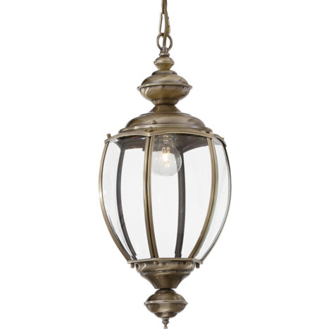 Sospensione Rustica-Country Norma Metallo Ottone Brunito 1 Luce E27