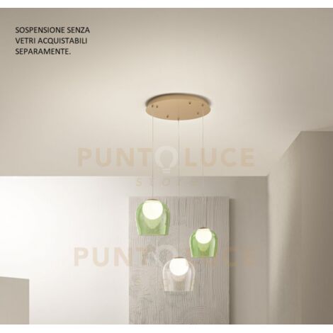 SOSPENSIONE SANTOS 3 LUCI ORO LED 3000K 1590LM 26,5W D.11-14CM SENZA VETRI