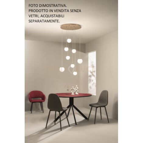 SOSPENSIONE SANTOS 8 LUCI ORO LED 3000K 4703LM 60W D.11-14CM SENZA VETRI